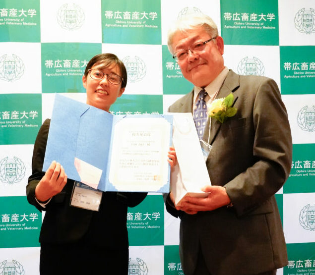 【帯広畜産大学】大学院生が第131回日本畜産学会大会において優秀発表賞を受賞しました
