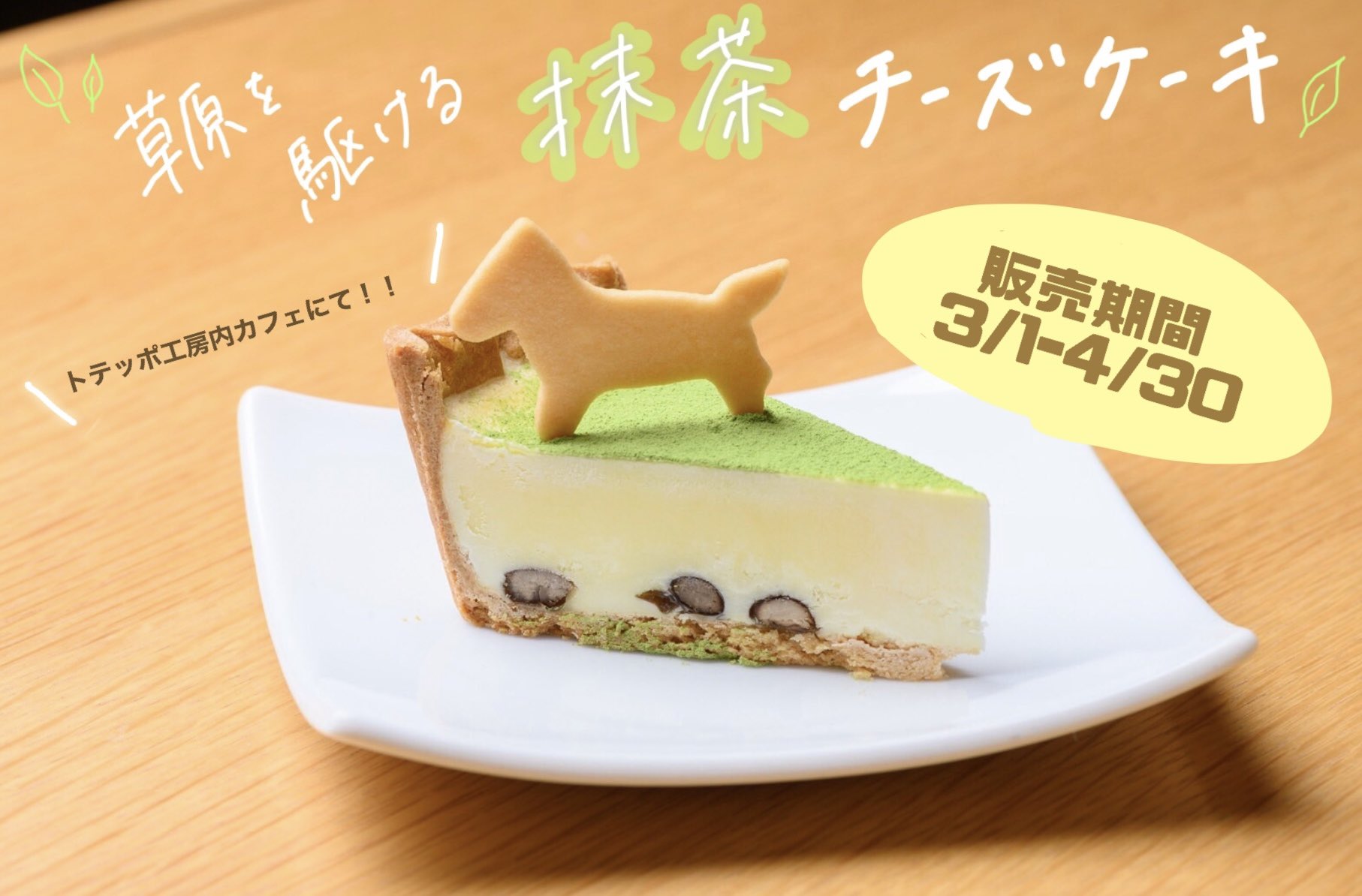 【帯広畜産大学】【草原を駆ける抹茶チーズケーキ】3月1日より販売開始しました！